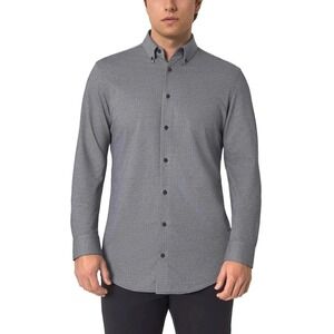 NWOT Modern Ambition Men's XL Button Down Shirt Gray Geometric Print Long Sleeve